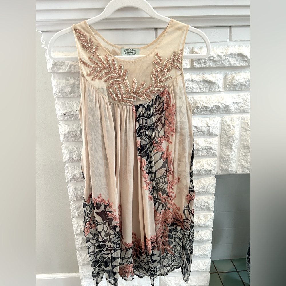 Sheer, Beaded, knee length dress